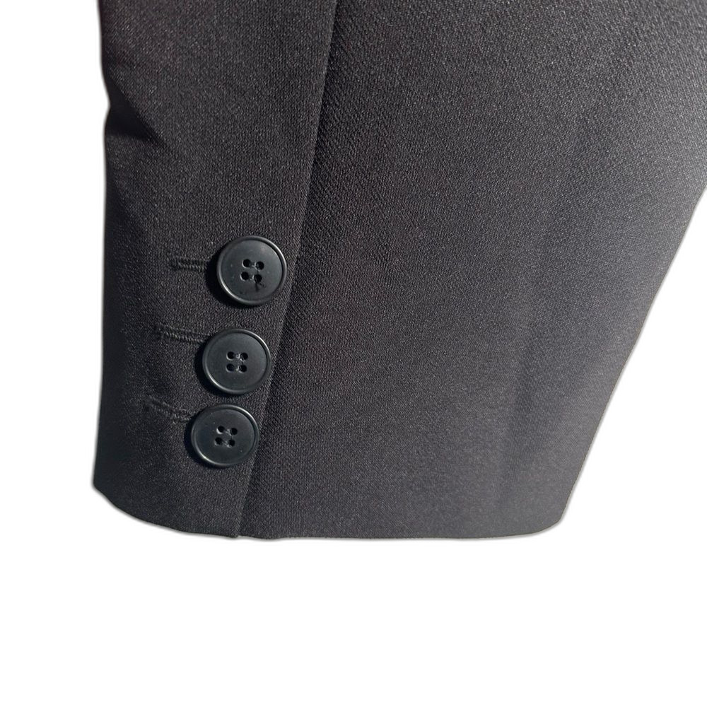 Zara Black Three-Button Long Sleeve Blouse Top Size Medium Minimalist Office - Picture 6 of 14
